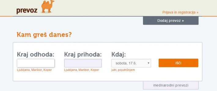 Prevoz.org – Spletni portal za koordinacijo prevozov